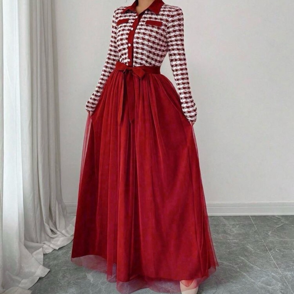 ALL OFFERS ACCEPTED!🥰 Elegant Romantic Fabric A-Line Long Sleeve Dress For Women - Picture 3 of 8